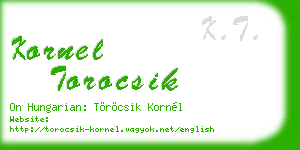 kornel torocsik business card