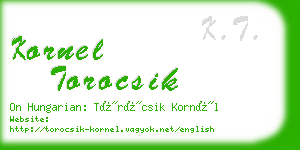 kornel torocsik business card